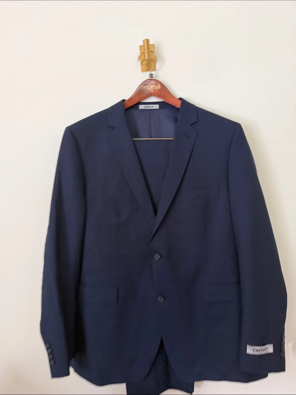DKNY Men's Navy Two-Button Suit